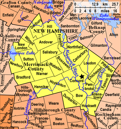 Merrimack County Map